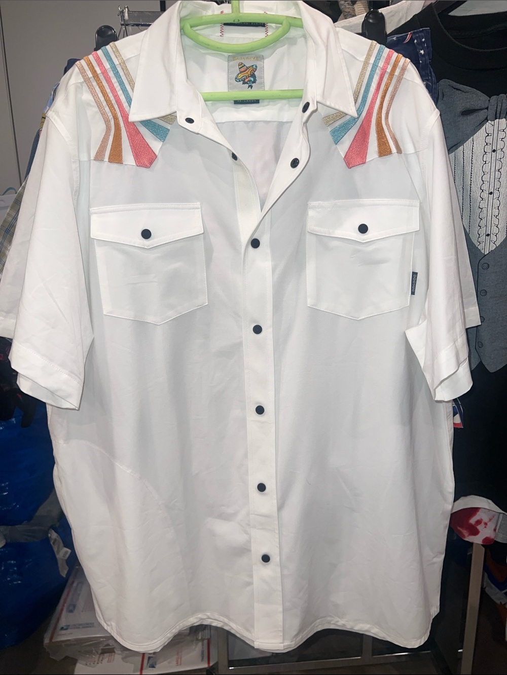 Baja Llama 70s retro style button down shirt